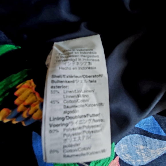 J Crew Factory NWT Floral Sidewalk Skirt, Navy & Coral, Linen-Cotton Blend Sz 4 - Picture 7 of 8